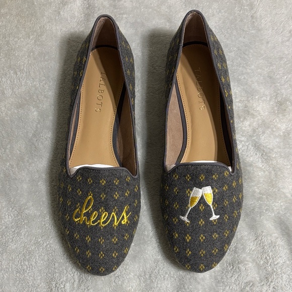 Talbots Shoes - NWT Talbots Gray Ryan Novelty Cheers Loafers